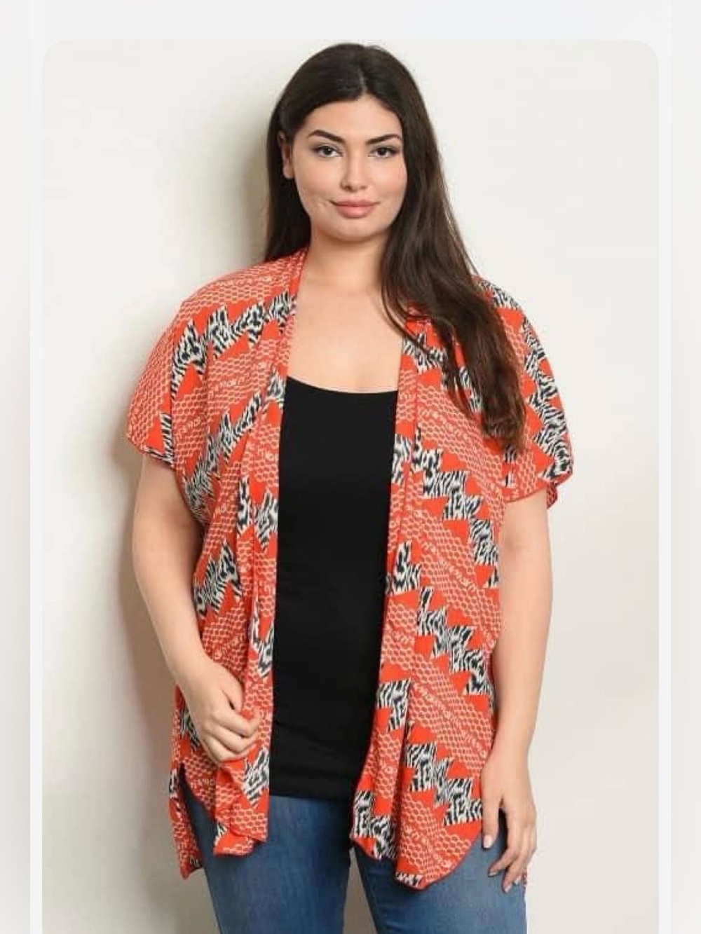Chris & Carol Colorful Short Sleeve Kimono/Cover Up